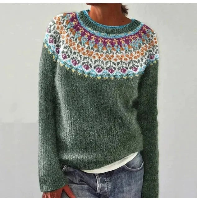 Jamie - Women's retro striped knit boat neck sweater - photo 9