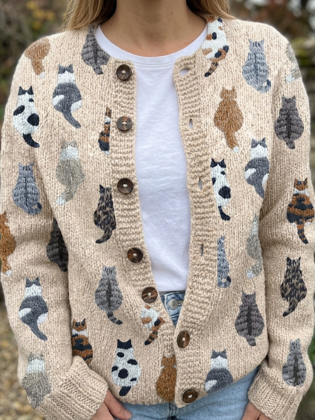 Rachelle - Women's Cardigan with Button Front - photo 1