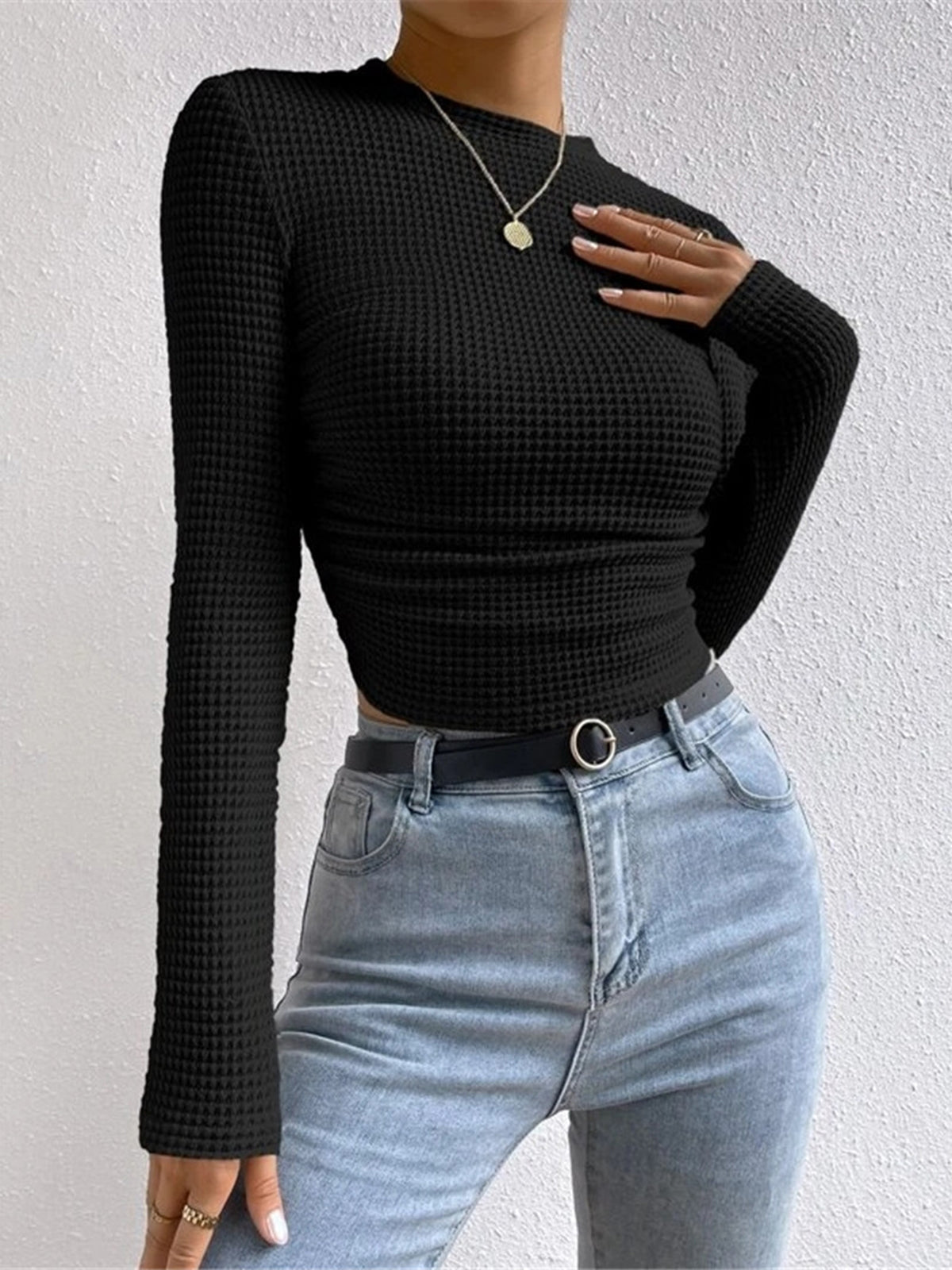 Reine - Women's Knitted Jumper with Long Sleeves - photo 2