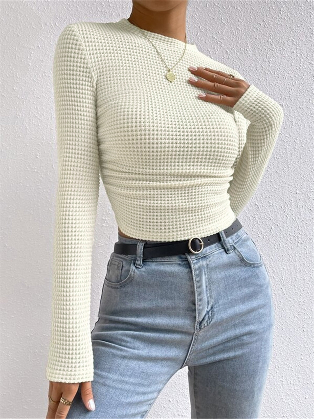 Reine - Women's Knitted Jumper with Long Sleeves - photo 5