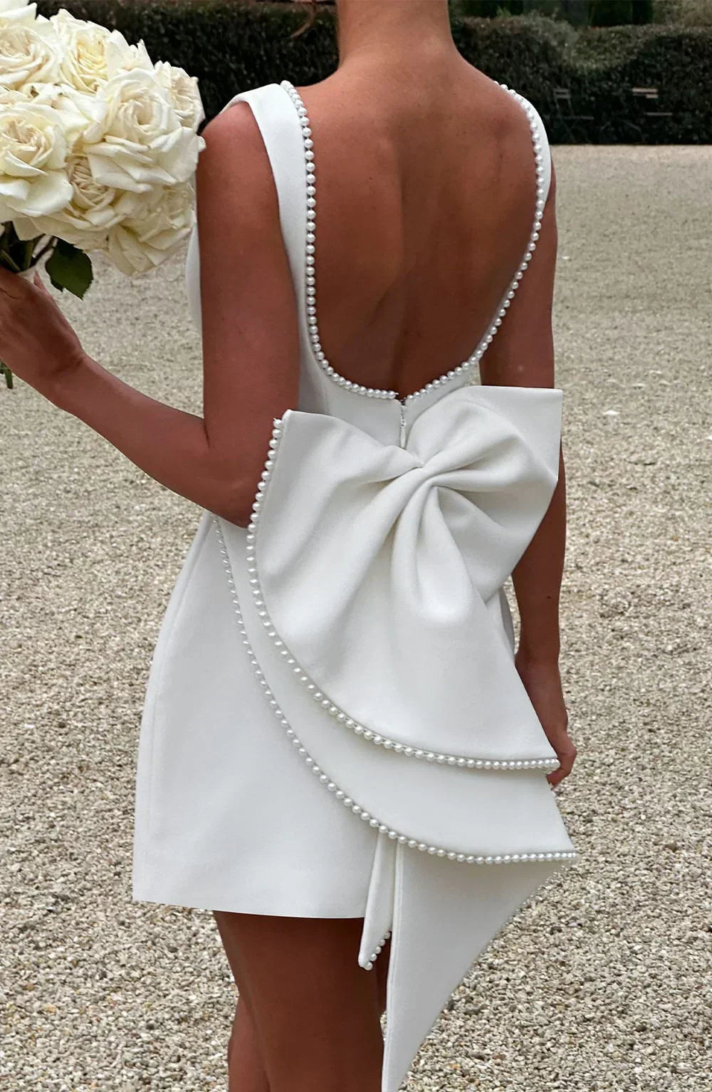 Georgia - Abito corto da donna con fiocco decorativo sul retro