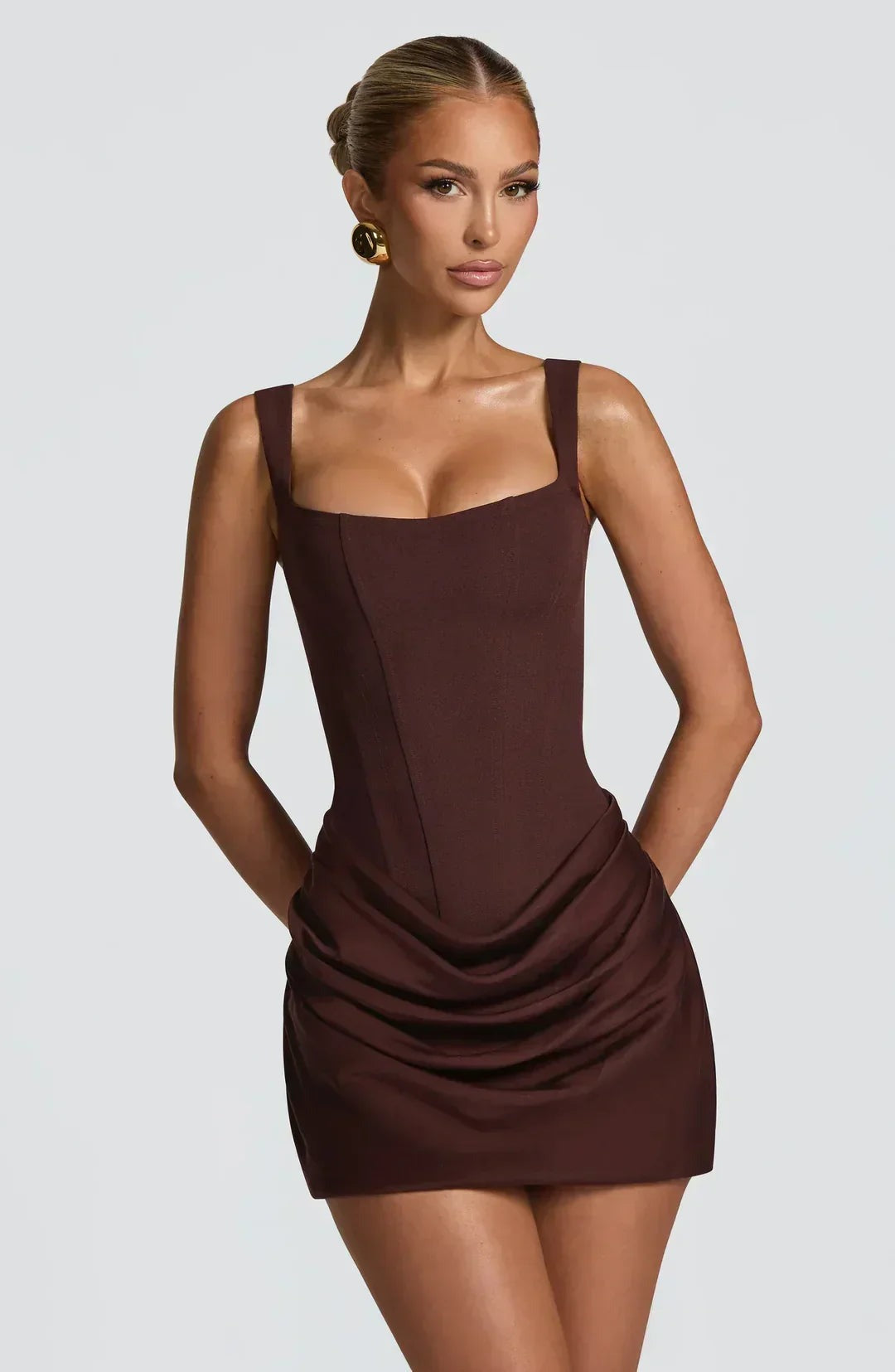 Draped corset Mini dress for women - photo 1