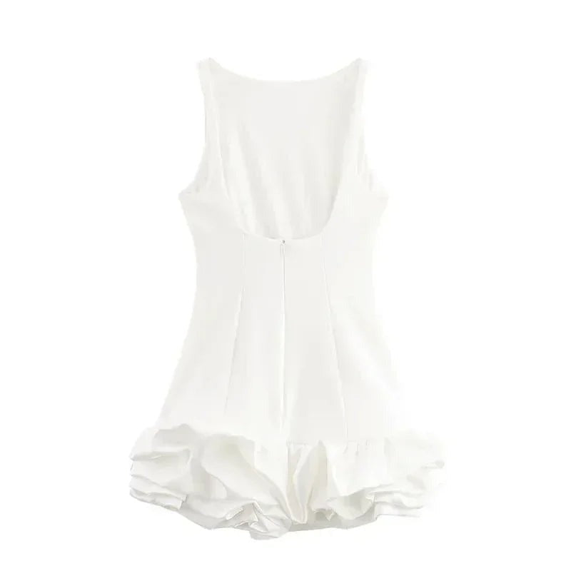 Women's Mini dress woman ruffles open back - photo 6