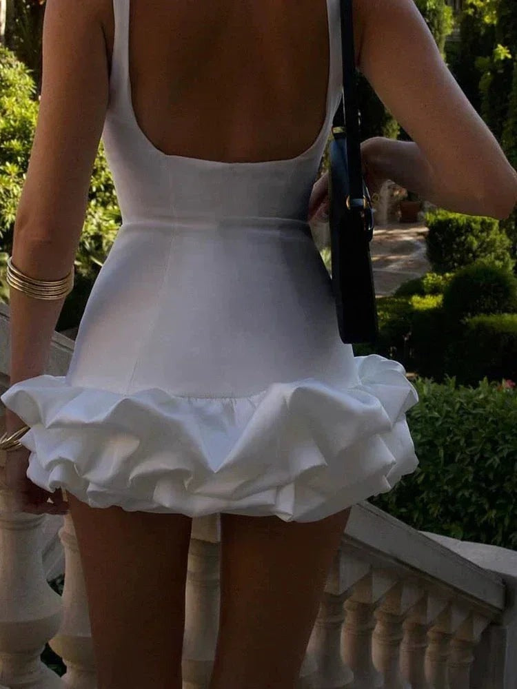 Women's Mini dress woman ruffles open back - photo 5