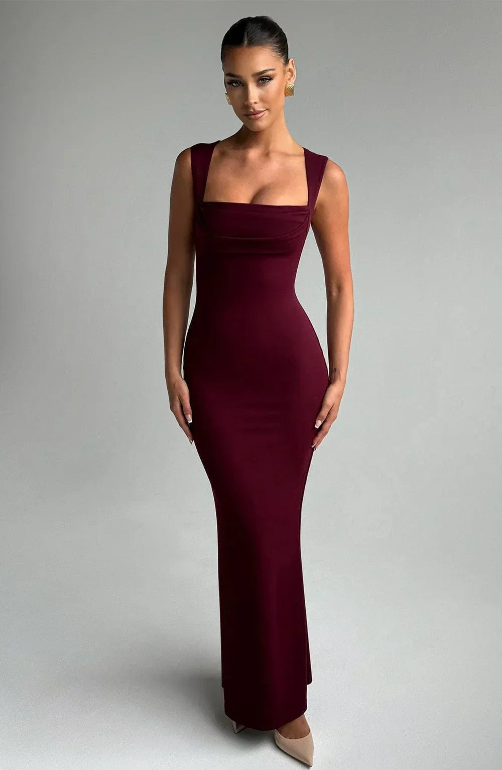 Marian - Women's Sleeveless Maxi Dress with Square Neck - photo 1