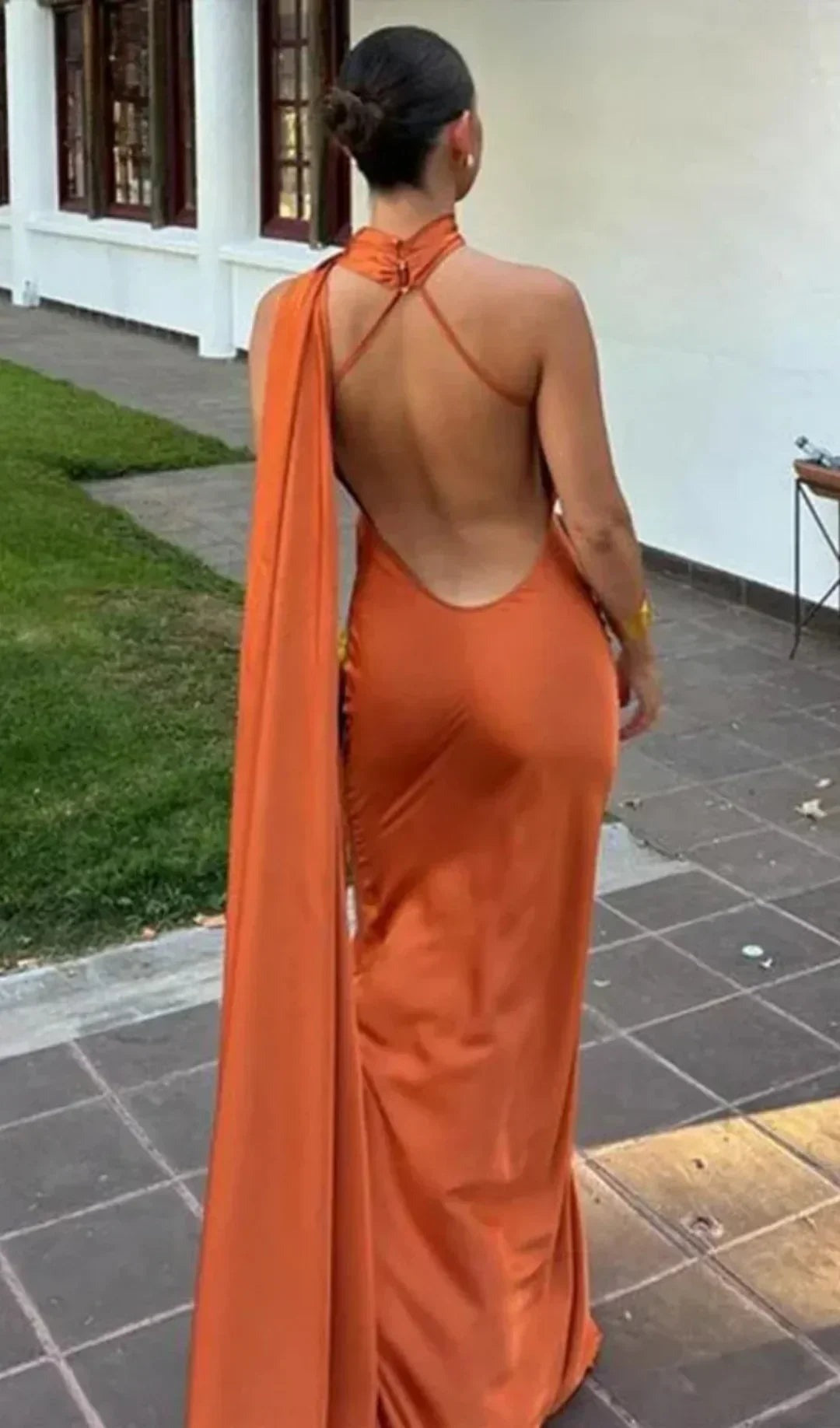 Women's draped one-shoulder Maxi dress - photo 12