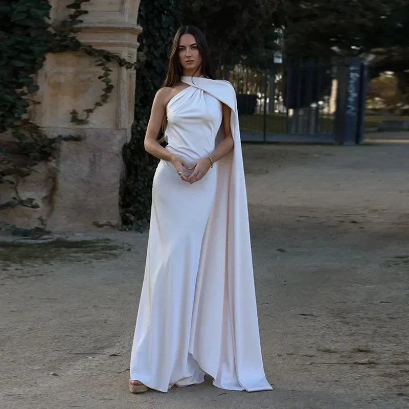 Women's draped one-shoulder Maxi dress - photo 4