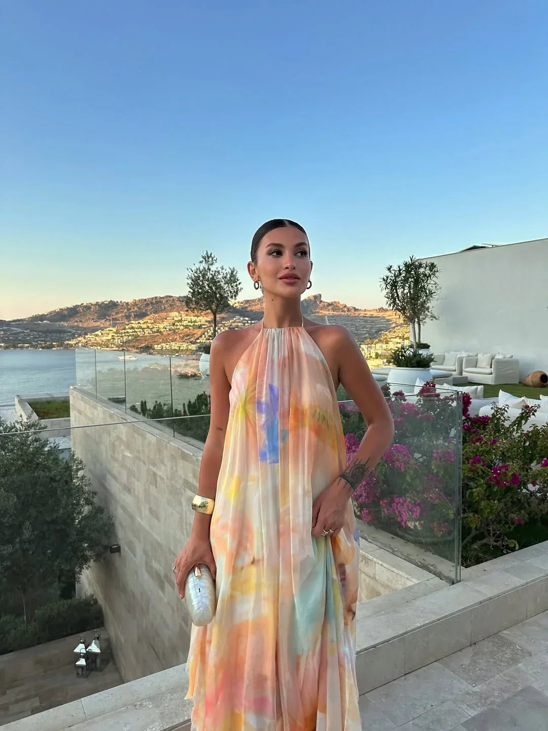 Women's printed backless Maxi dress - photo 4
