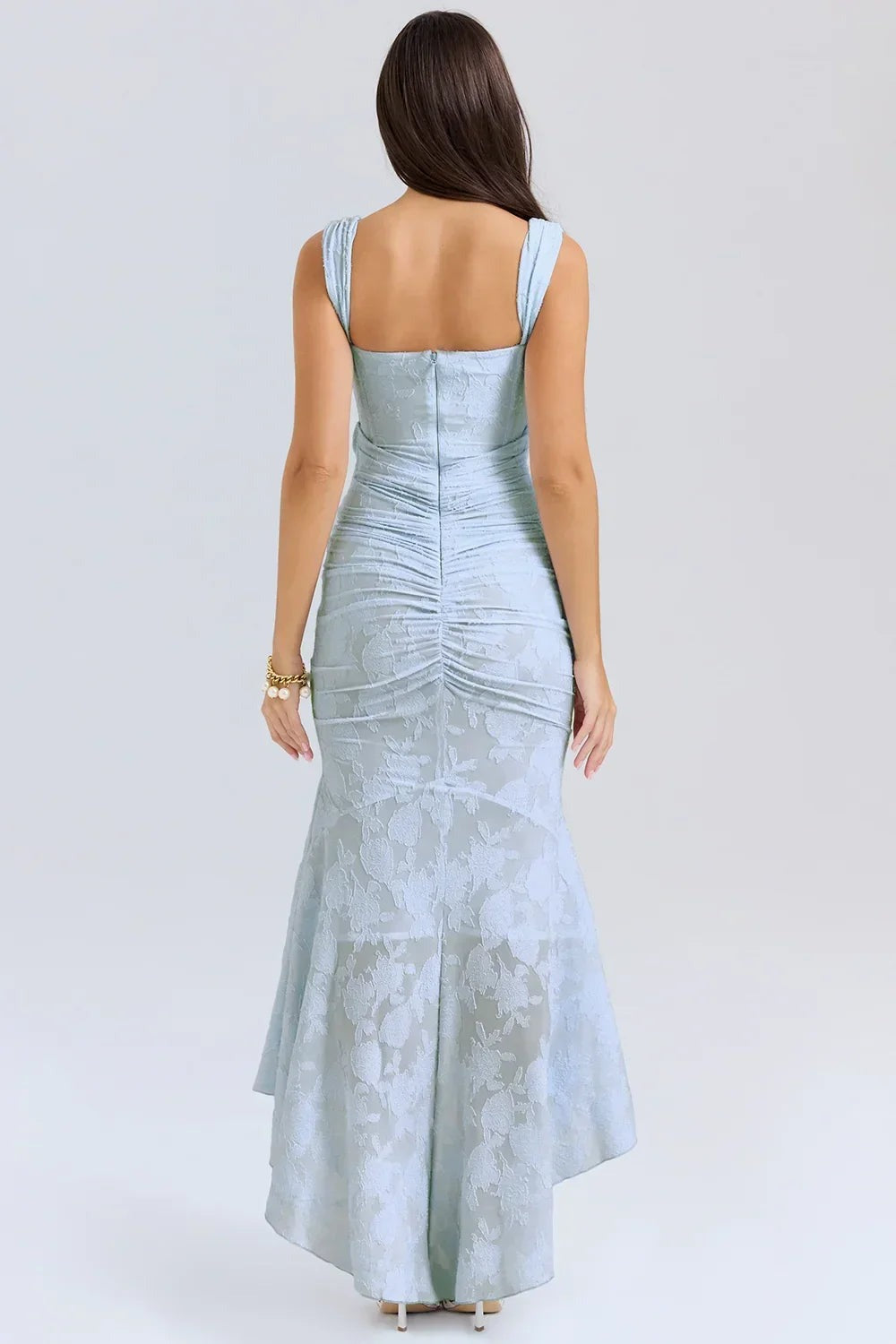 Aaliyah - Women's midi dress with floral pattern and wide straps - photo 10