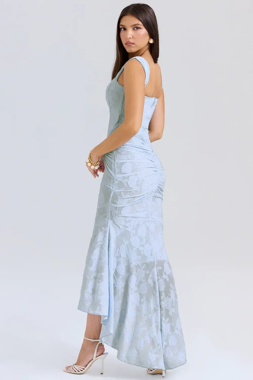 Aaliyah - Women's midi dress with floral pattern and wide straps - photo 9