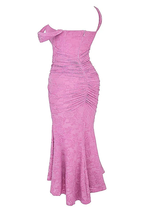 Aaliyah - Women's Midi Dress with Floral Pattern and Wide Straps