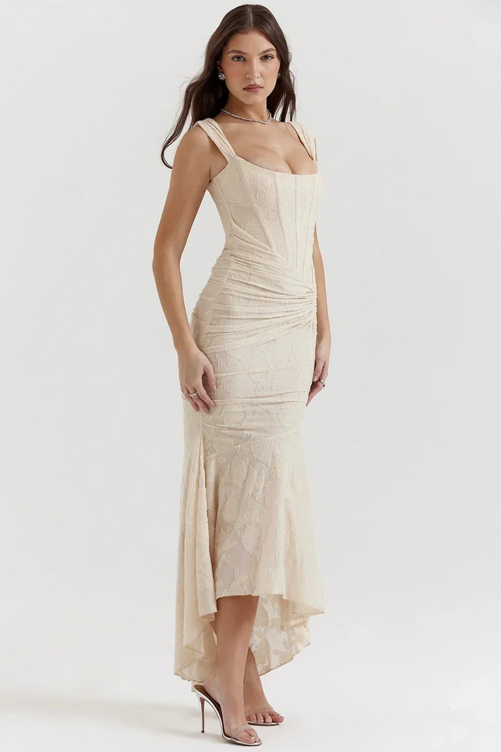 Aaliyah - Women's midi dress with floral pattern and wide straps - photo 23