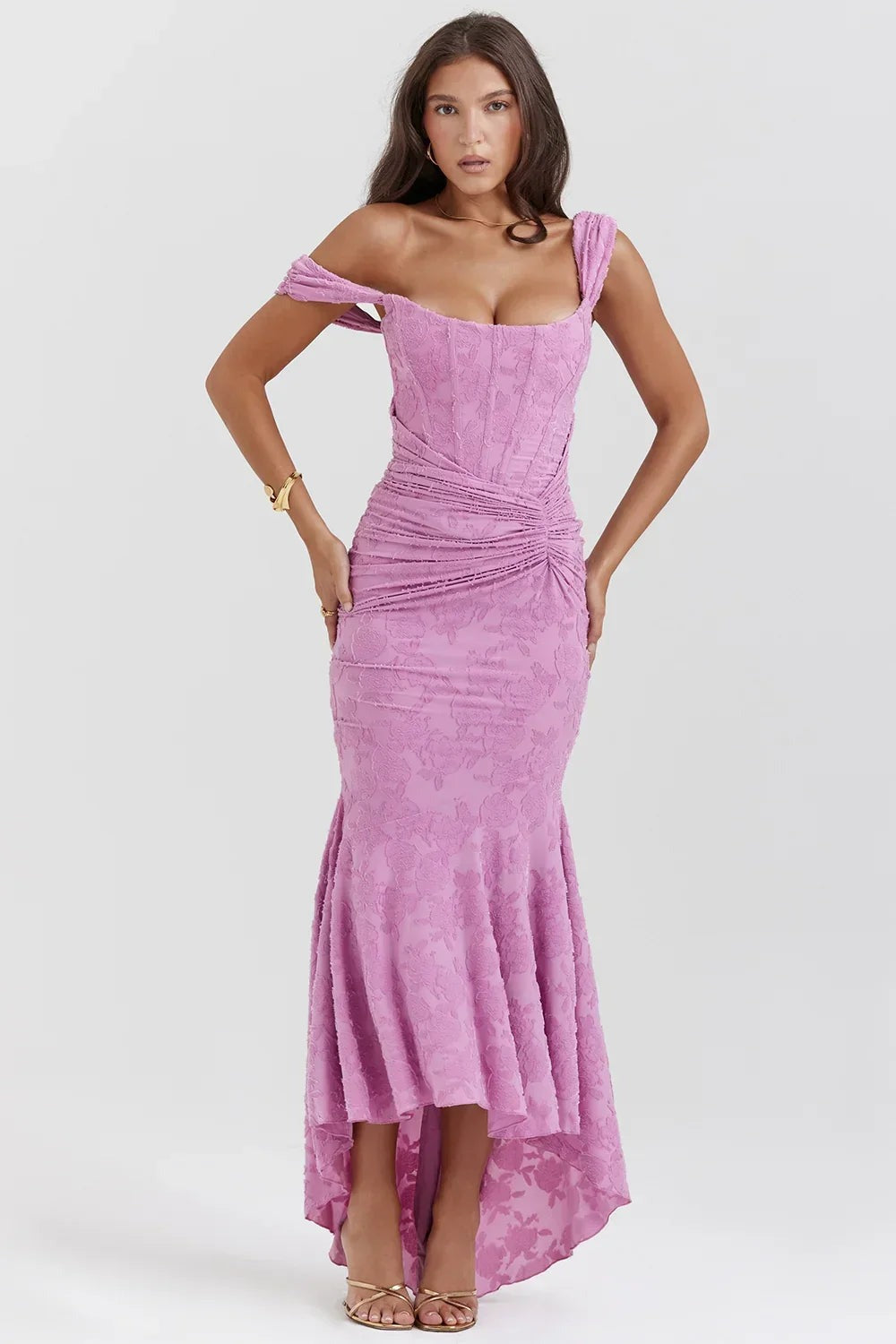 Aaliyah - Women's midi dress with floral pattern and wide straps - photo 7