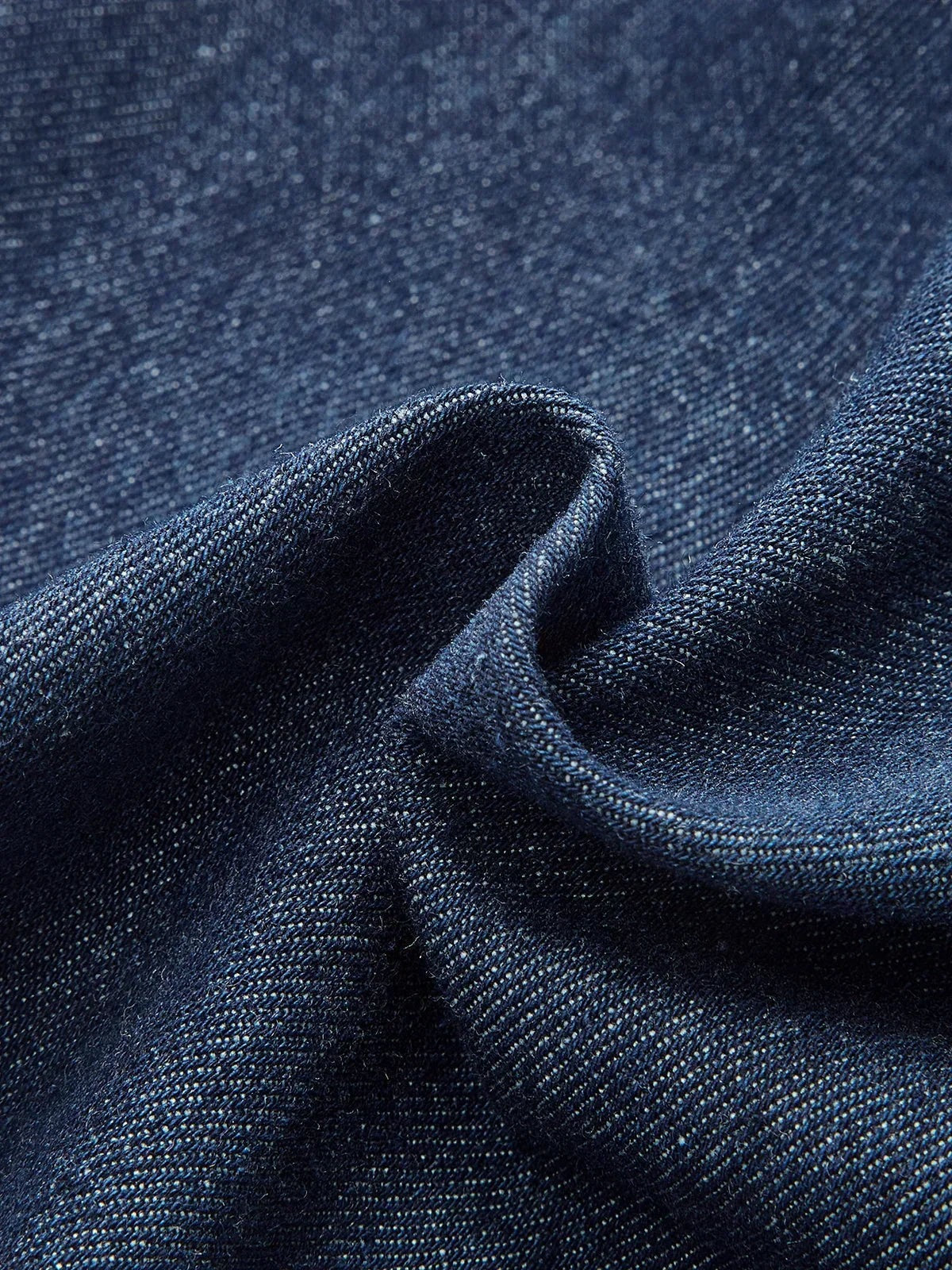 Penelope - Women's Dark blue denim midi dress with button-down V-neck and sleeveless design for the office in summer - photo 8