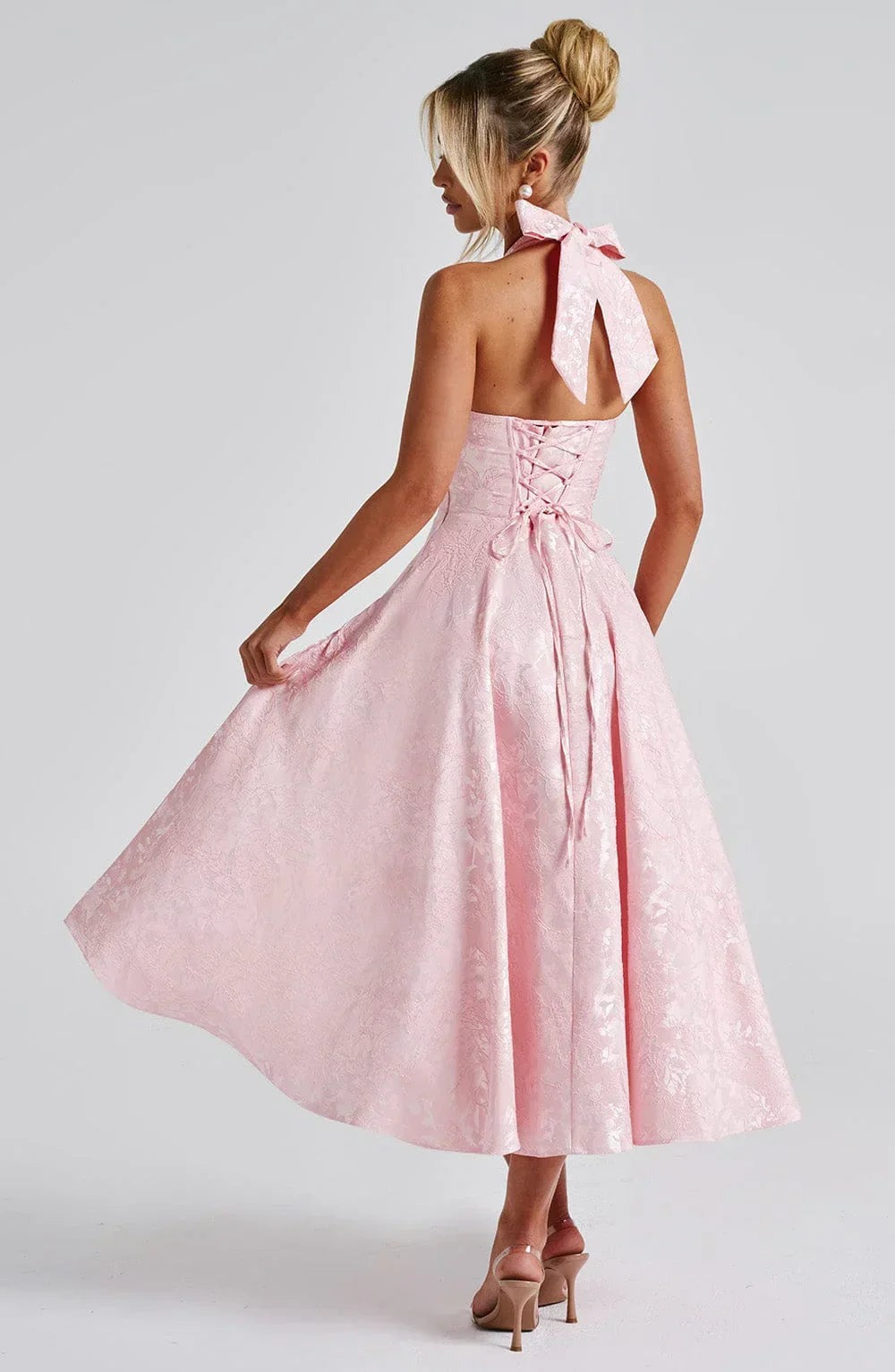 Blair - Women's midi dress with open back and flared skirt - photo 11