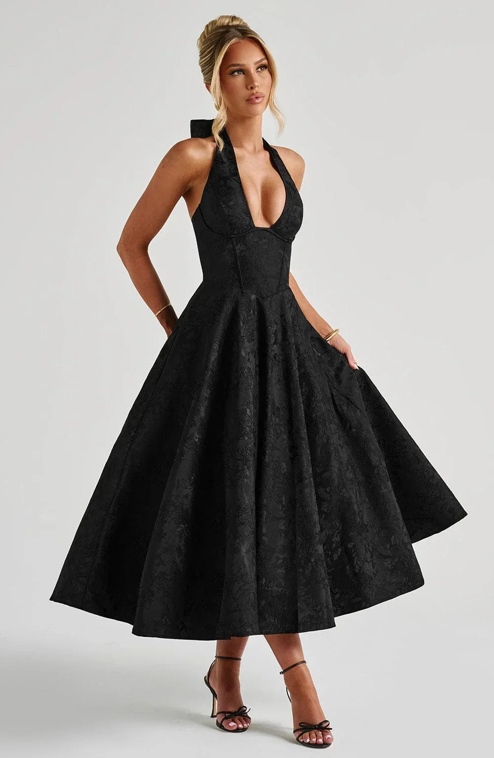 Blair - Women's midi dress with open back and flared skirt - photo 18