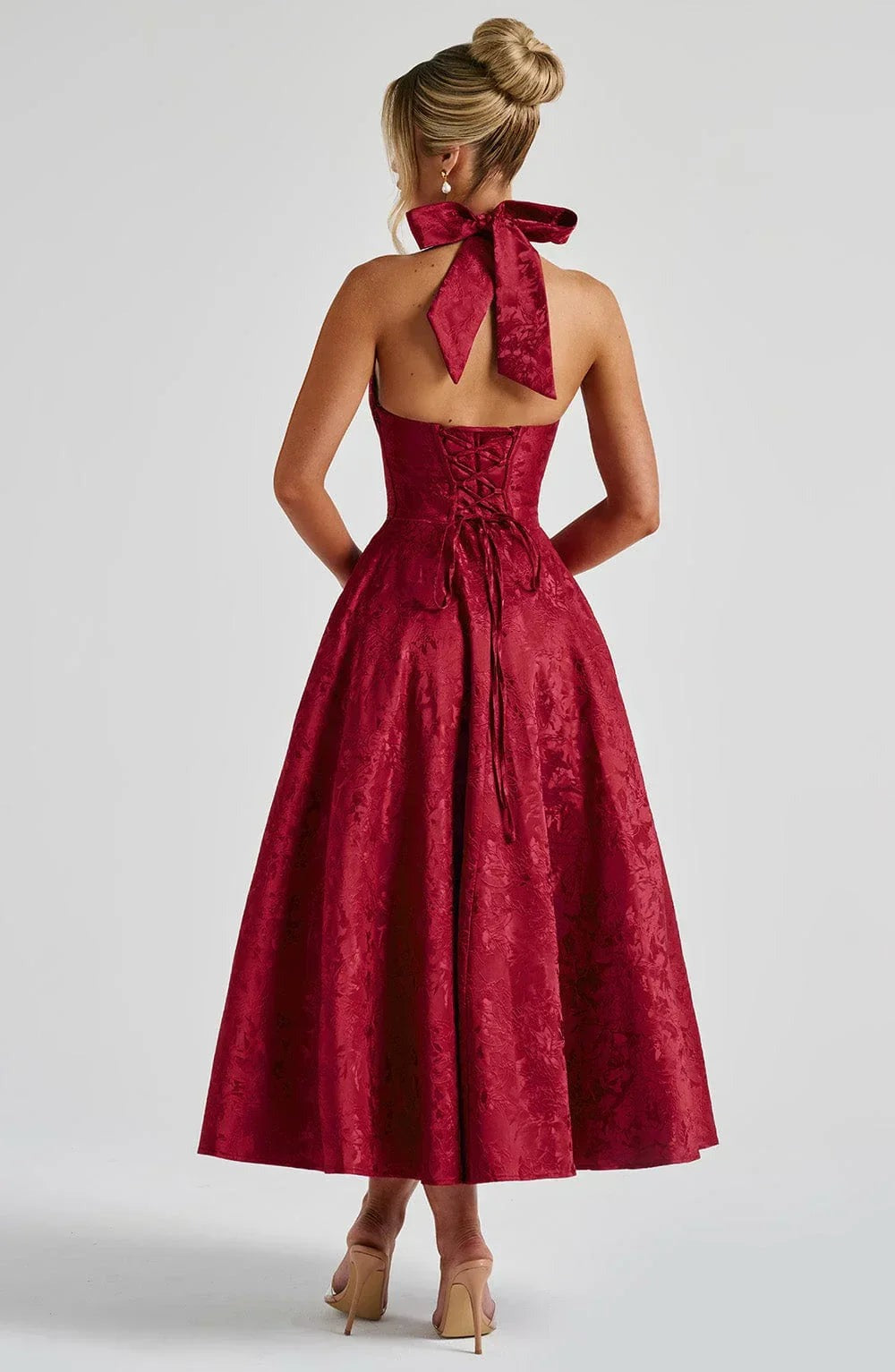 Blair - Women's midi dress with open back and flared skirt - photo 12