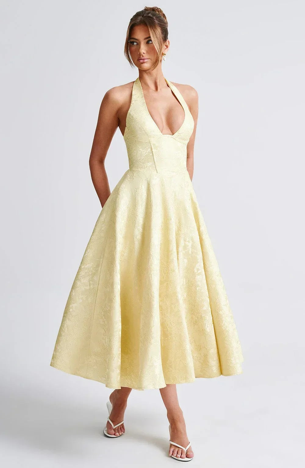 Blair - Women's midi dress with open back and flared skirt - photo 1