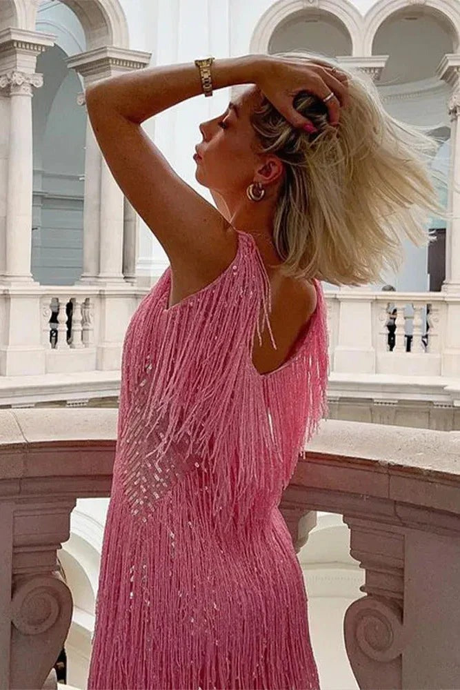 Fringe sequin Mini dress for women - photo 5
