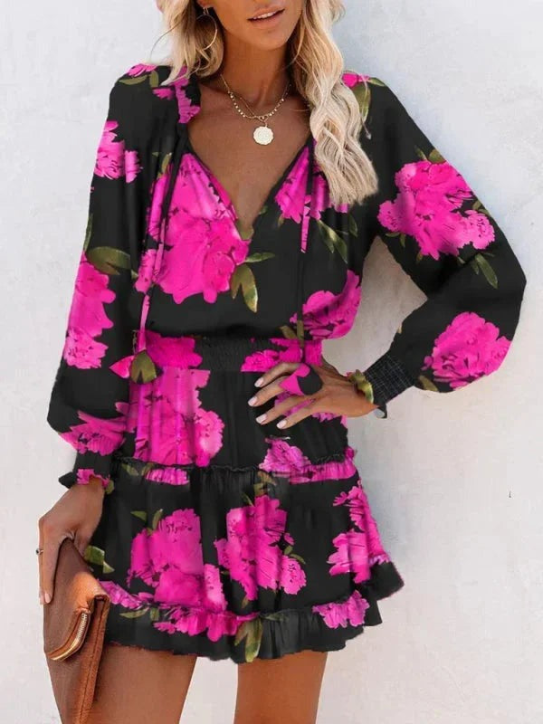 Kaia - Short women's dress with ruffles and various prints - photo 4