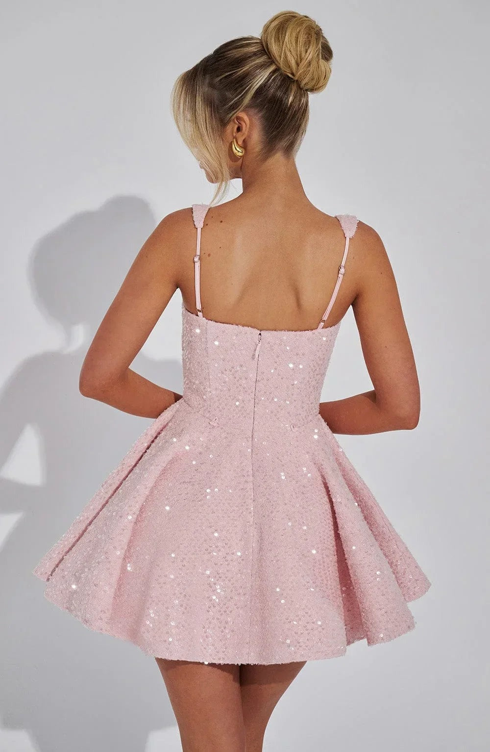 Celeste - Women's Sequined Party Dress with Bow - photo 6