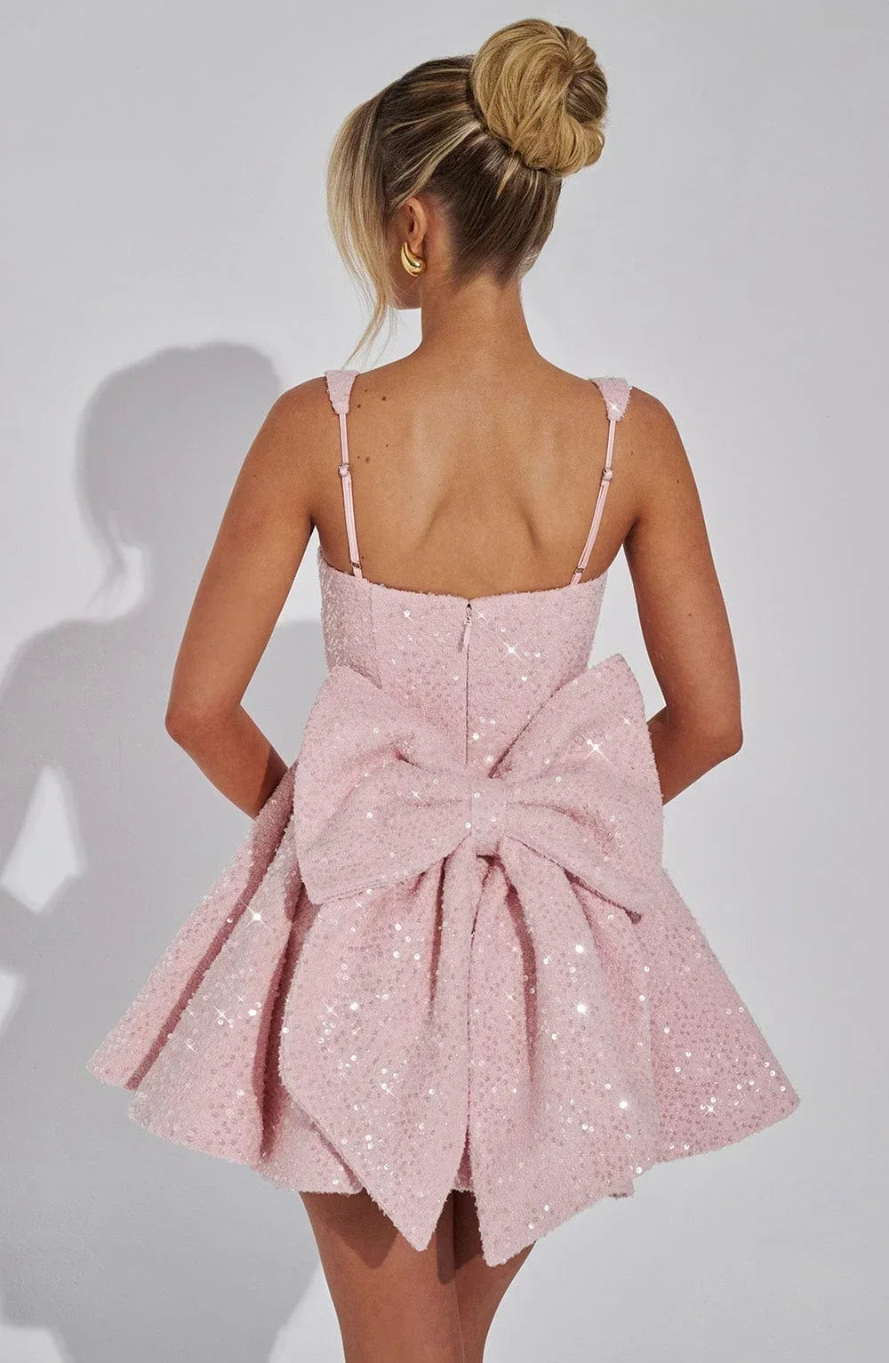 Celeste - Women's Sequined Party Dress with Bow - photo 4