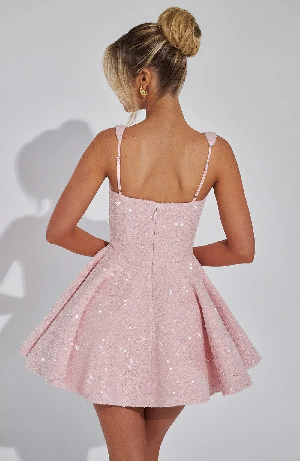 Celeste - Women's Sequined Party Dress with Bow - photo 8
