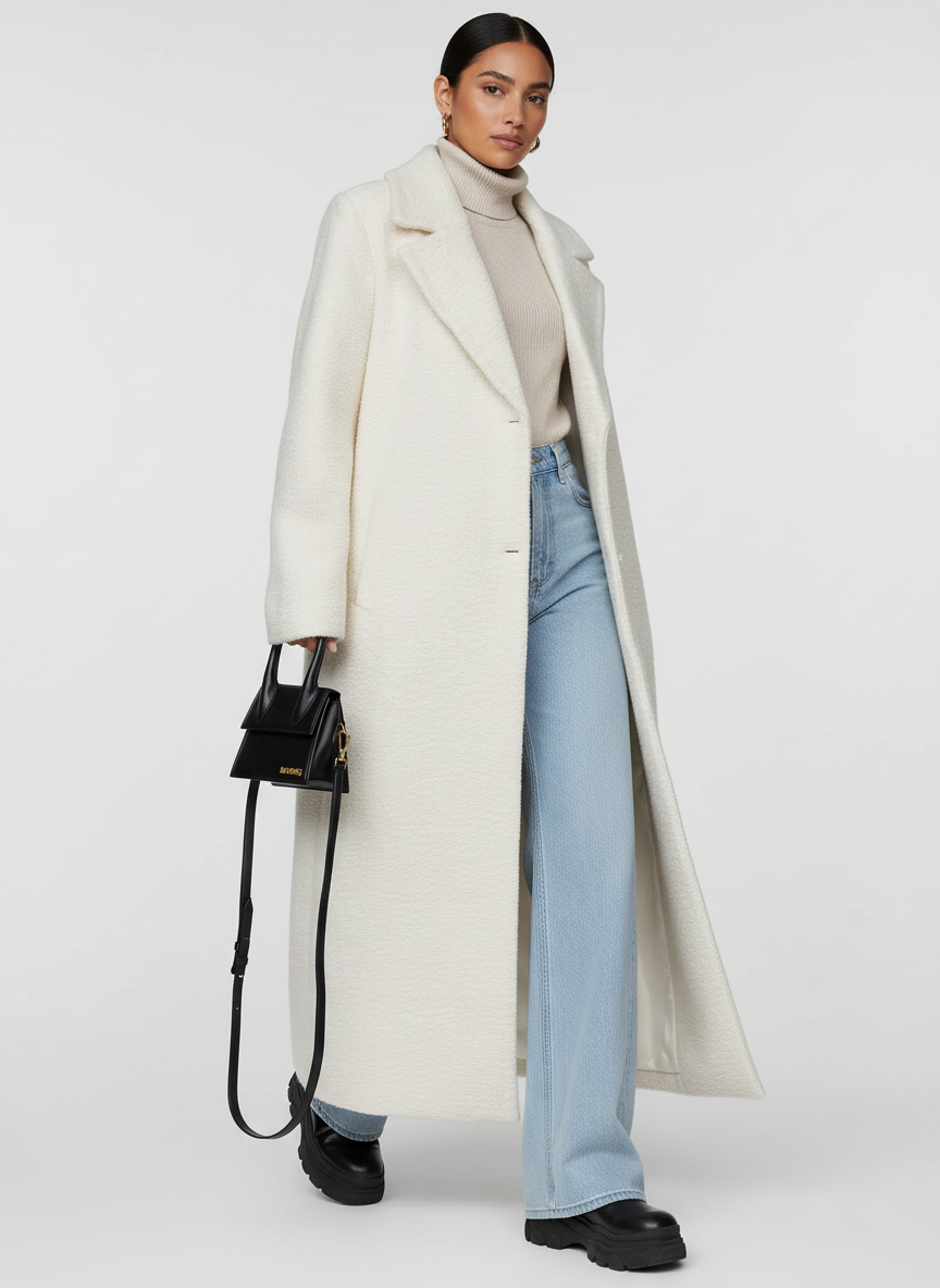 Rochelle - Women's Relaxed Coat with Button Front and Side Pockets - photo 2
