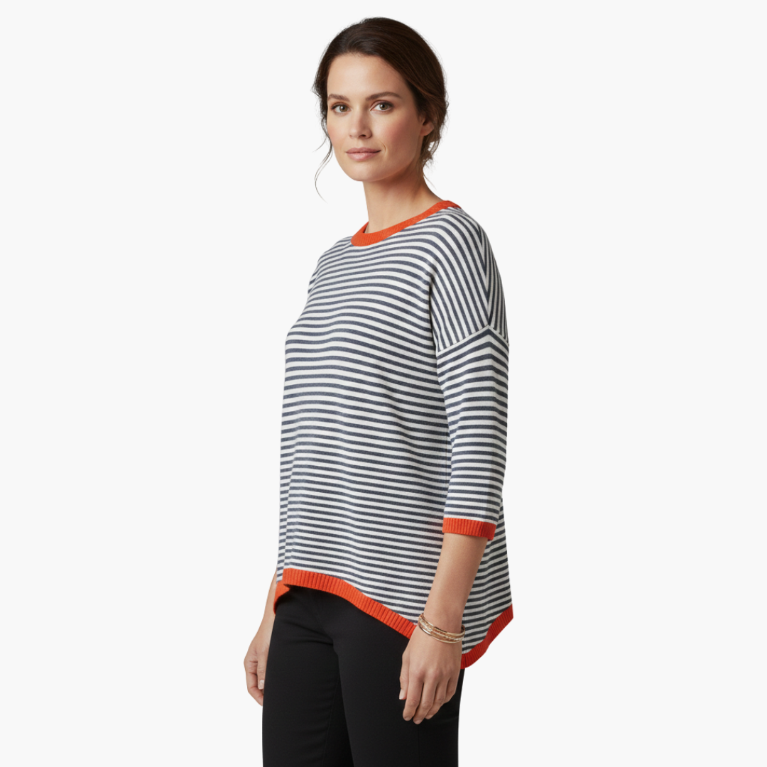 Sabrina - Women's Top with Stripe and Long Sleeves - photo 4