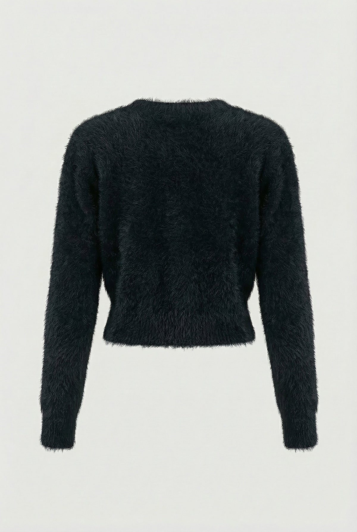 Sadie - Women's Cozy Long Black Cardigan Sweater with Open Front Design - photo 4