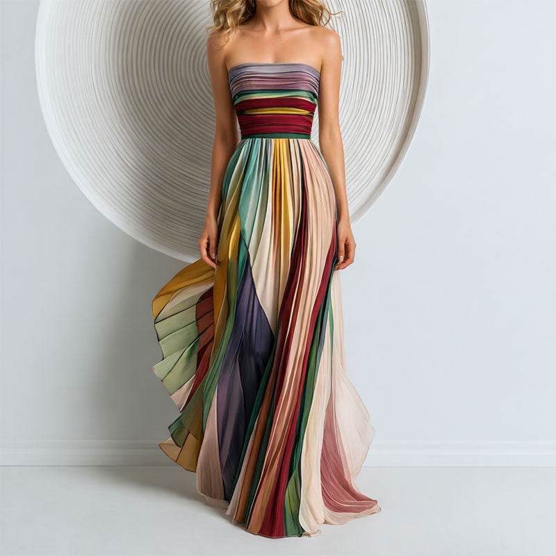 Scholastica - Women's Relaxed Maxi Dress with Pleats - photo 1