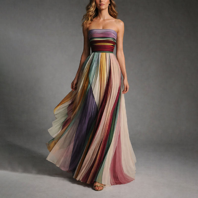 Scholastica - Women's Relaxed Maxi Dress with Pleats - photo 3