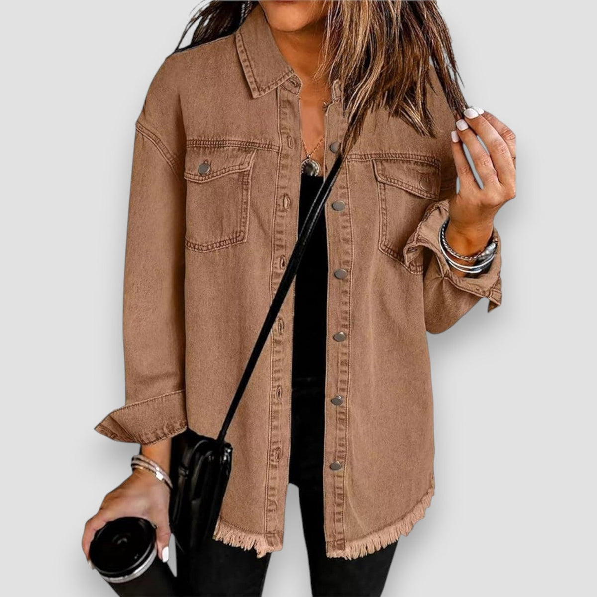 Seraphina - Women's Relaxed Jacket with Button Front