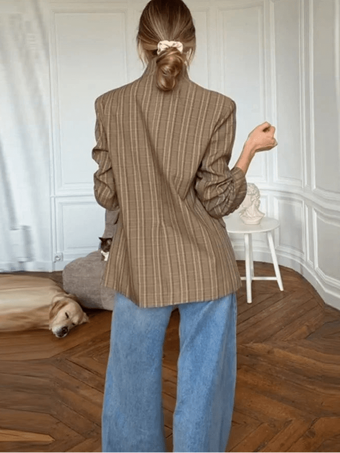 Stella - Women's Jacket with Stripe and Collar