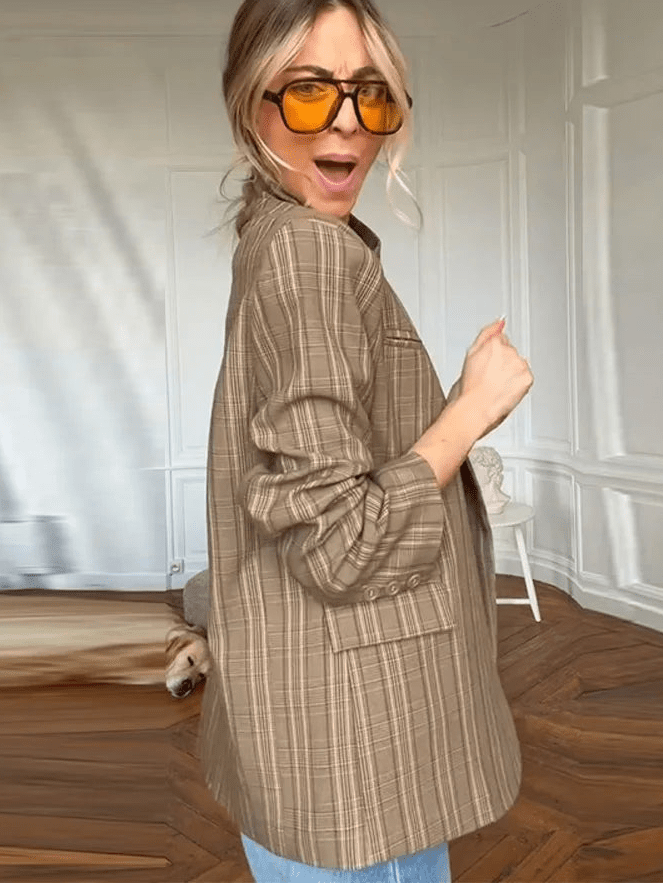 Stella - Women's Jacket with Stripe and Collar