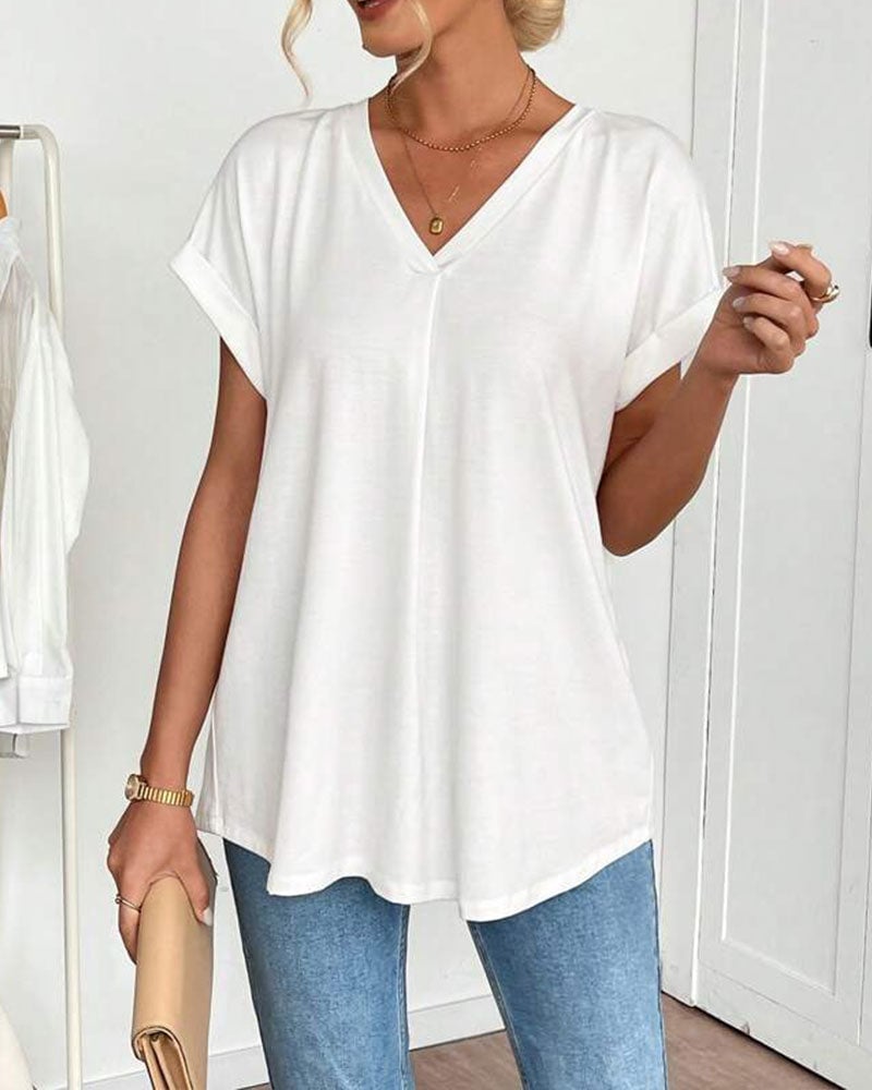 Sybil - Women's V-Neck Tunic T-Shirt - photo 1