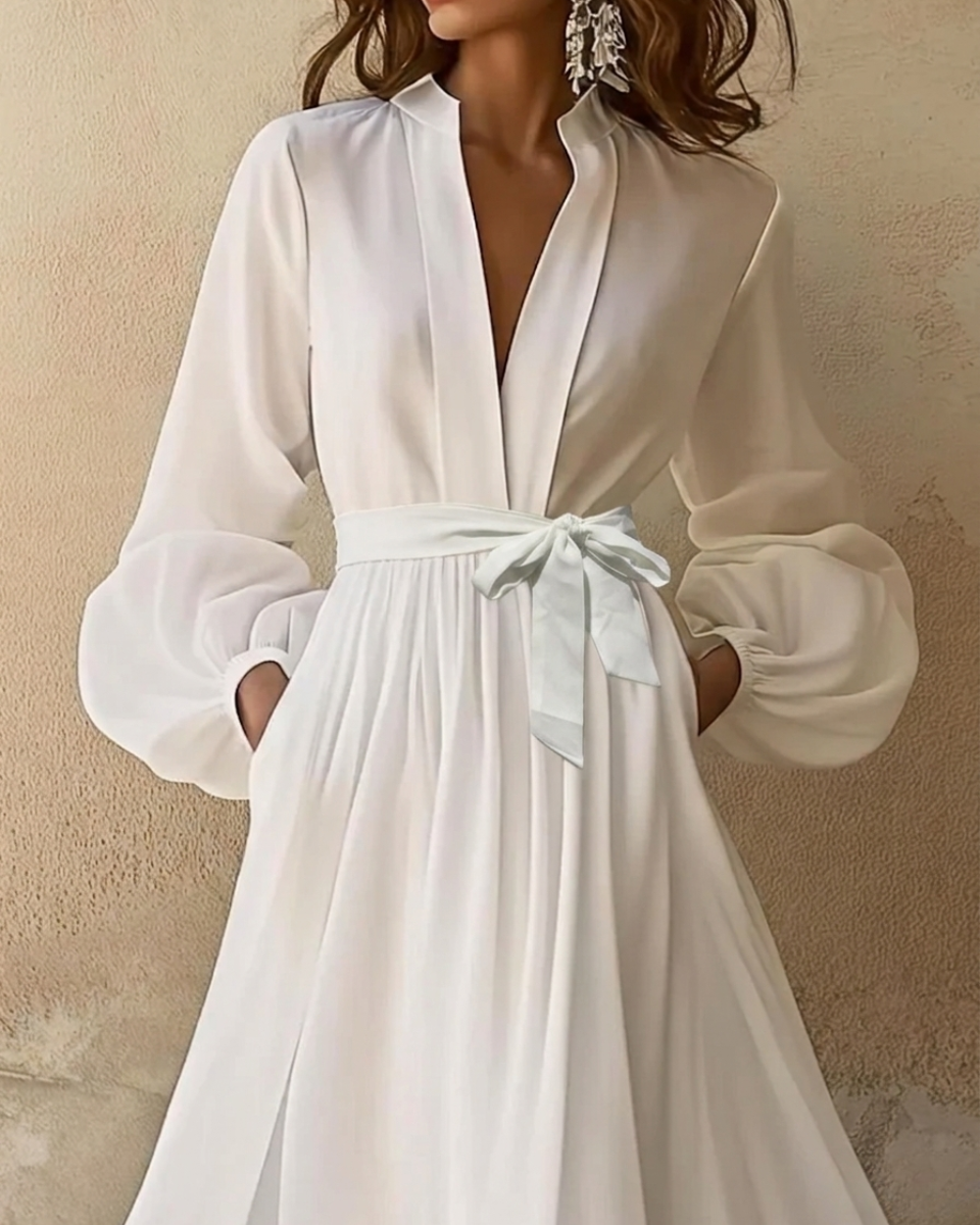 Dawn - Women's Pleated Maxi Dress for Occasions