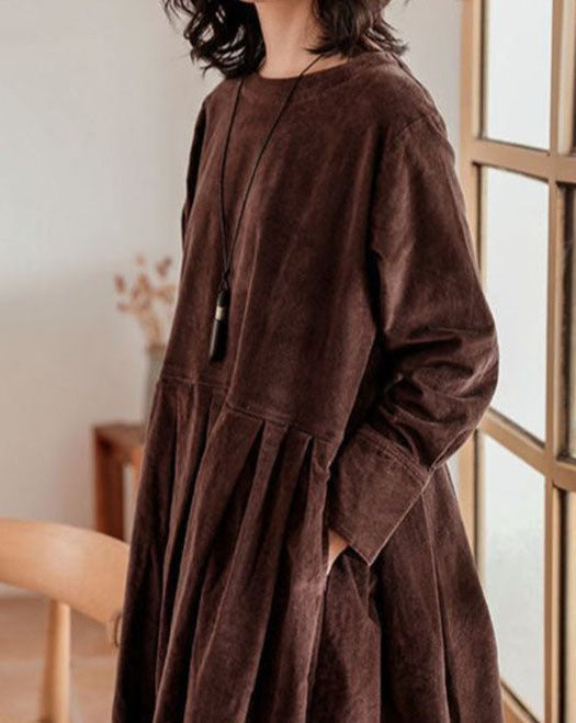Tilly - Women's Flowing Midi Dress with Long Sleeves - photo 5
