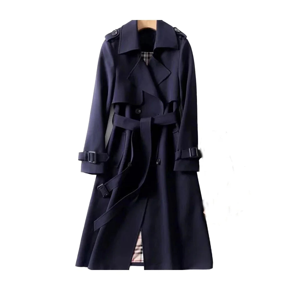 Irene - Trench lungo da donna con cintura e revers