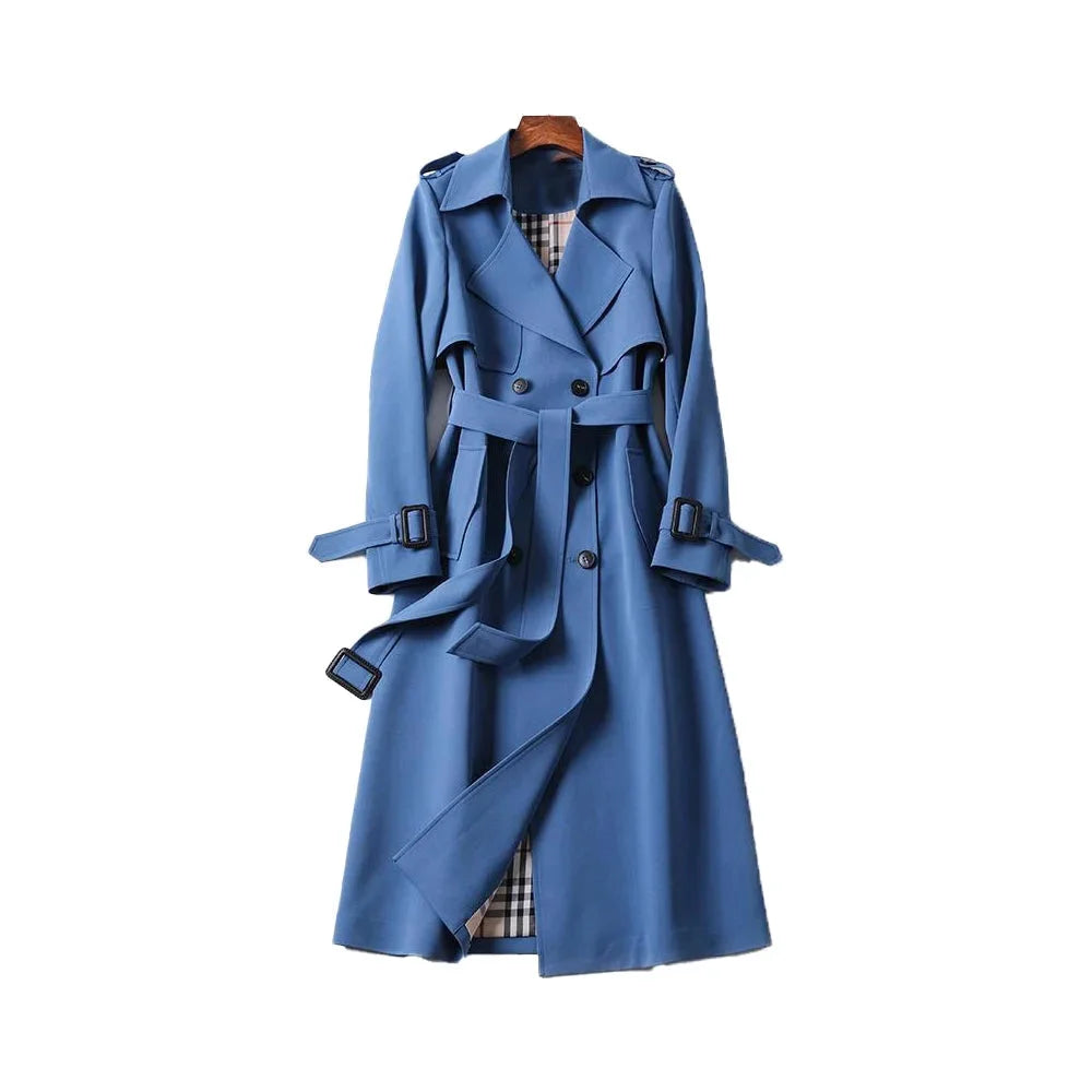 Irene - Trench lungo da donna con cintura e revers