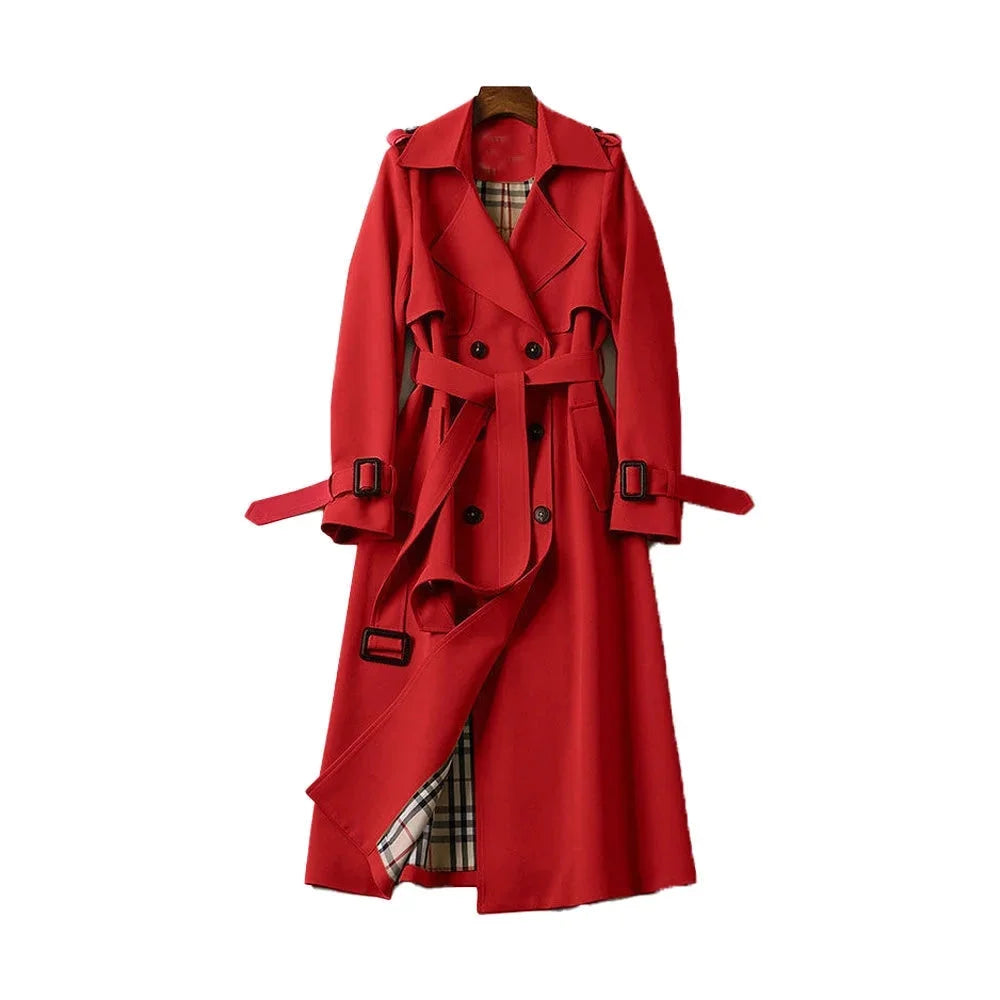 Irene - Trench lungo da donna con cintura e revers
