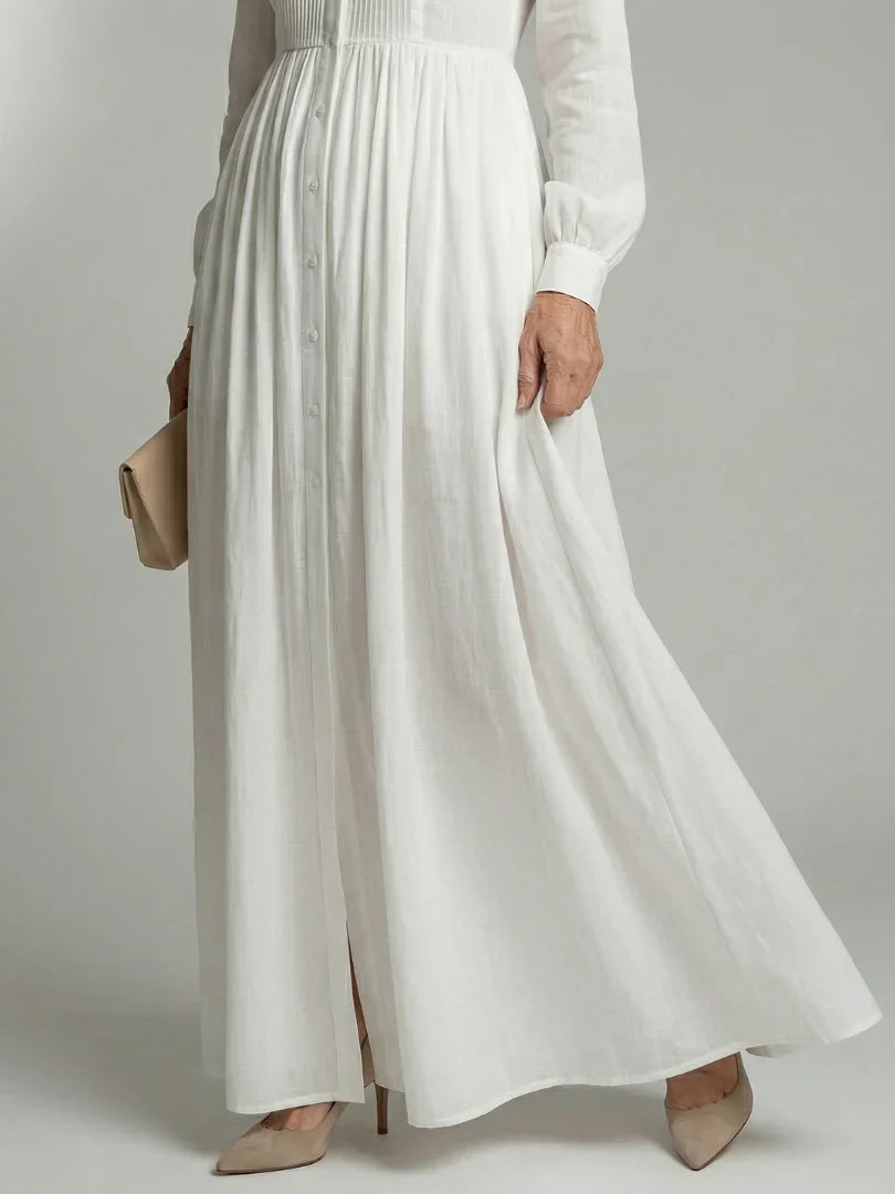 Ulyssa - Women's Flowing Maxi Dress with Long Sleeves - photo 3