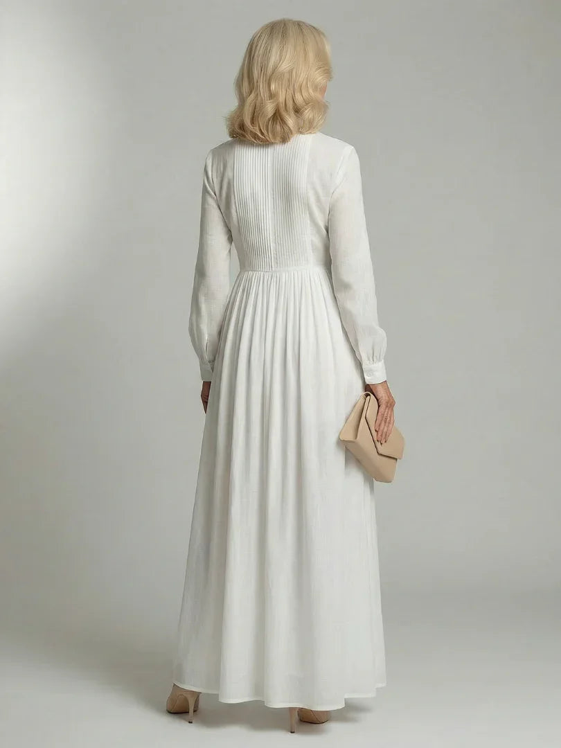 Ulyssa - Women's Flowing Maxi Dress with Long Sleeves - photo 4