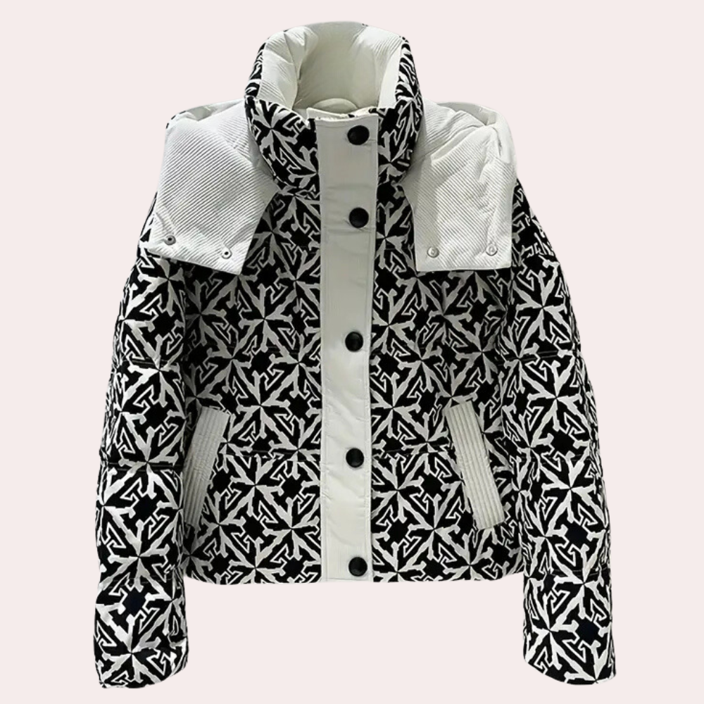 Ursula - Women's Patterned Zip Winter Jacket - photo 1
