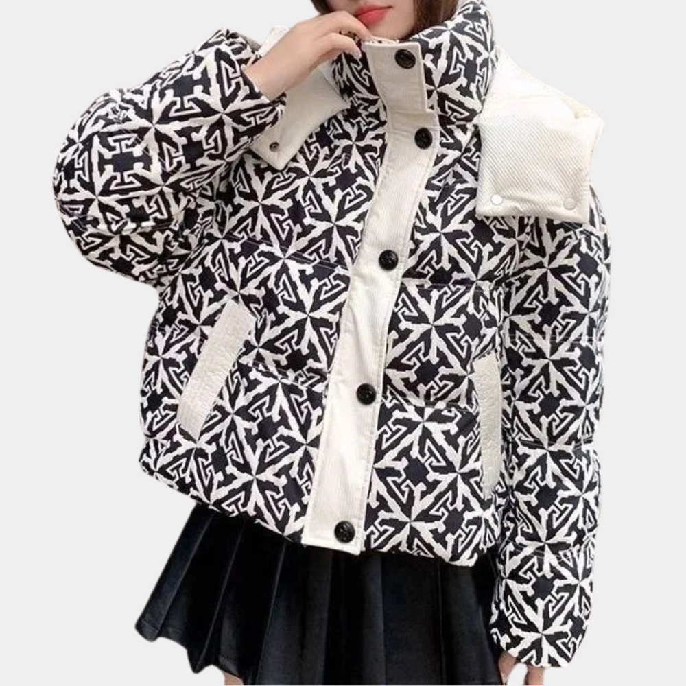 Ursula - Women's Patterned Zip Winter Jacket - photo 2