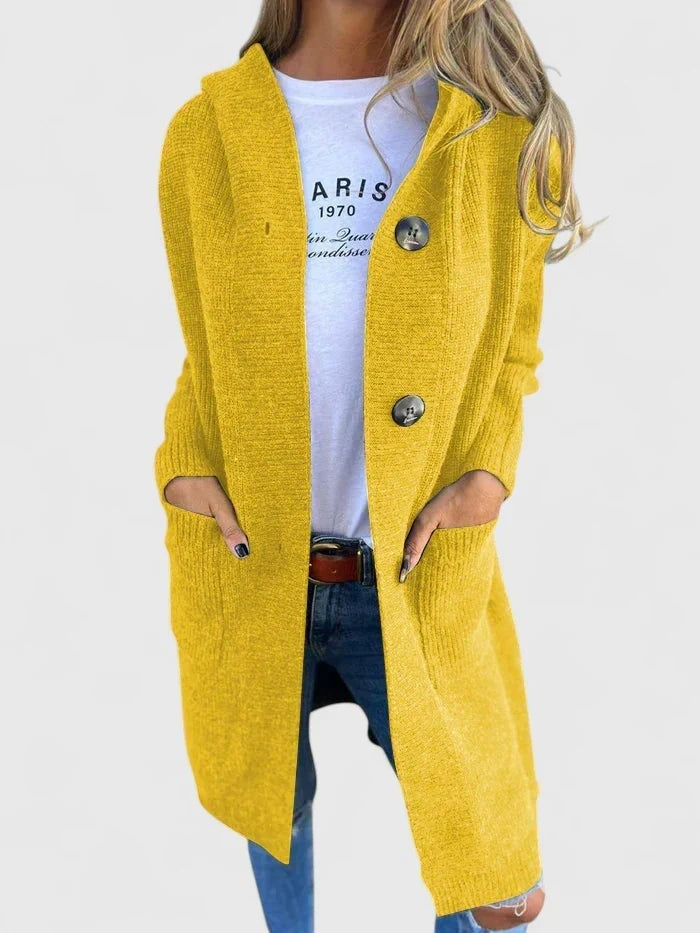 Val - Women's Ribbed Cardigan with Button Front and Collar - photo 4