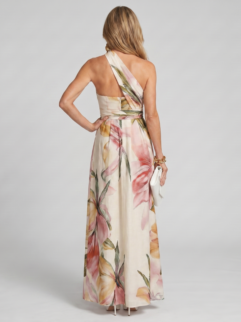 Valentine - Women's Maxi Dress with Floral Print and Tie Belt - photo 6