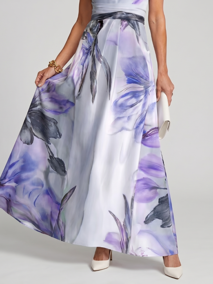 Valentine - Women's Maxi Dress with Floral Print and Tie Belt - photo 7