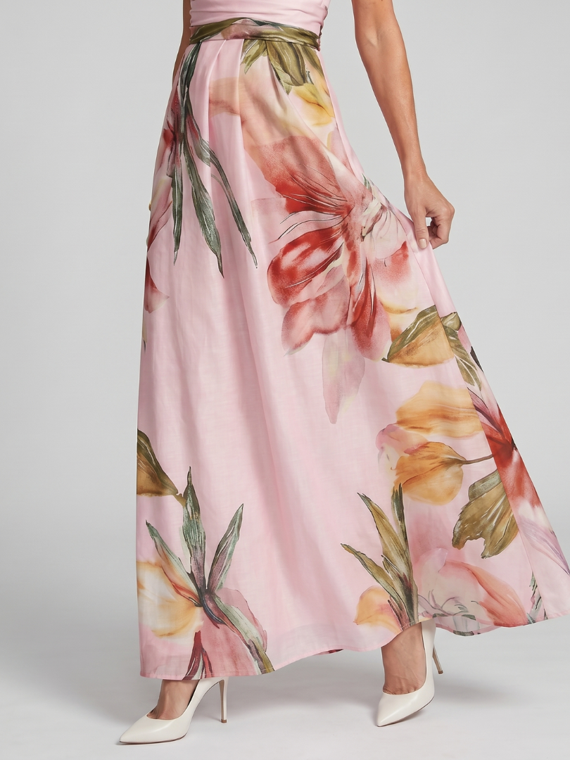 Valentine - Women's Maxi Dress with Floral Print and Tie Belt - photo 8
