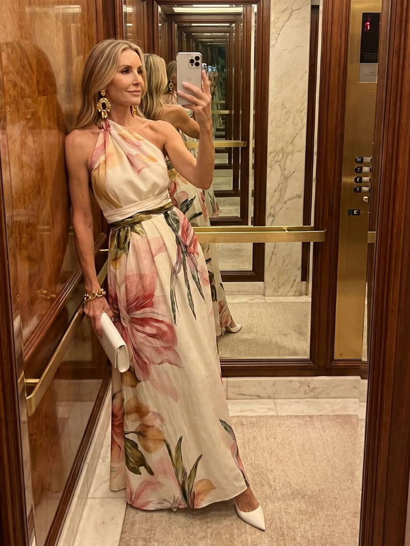 Valentine - Women's Maxi Dress with Floral Print and Tie Belt - photo 9